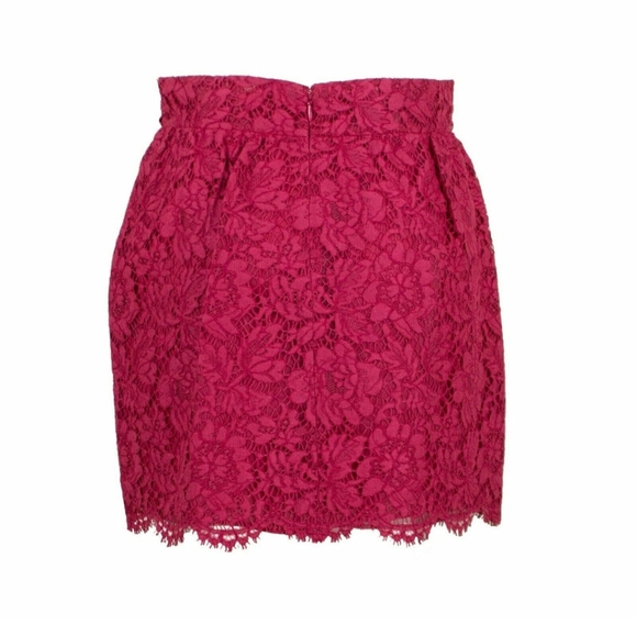 NWT $2145 Valentino Lace Pleated Skirt In Fuchsia Size EU 40, US Women's 4 - Picture 3 of 7